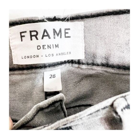 Frame Jeans Womens Le Skinny de Jeanne Acid Wash Gray Ladies 28 - Picture 6 of 7